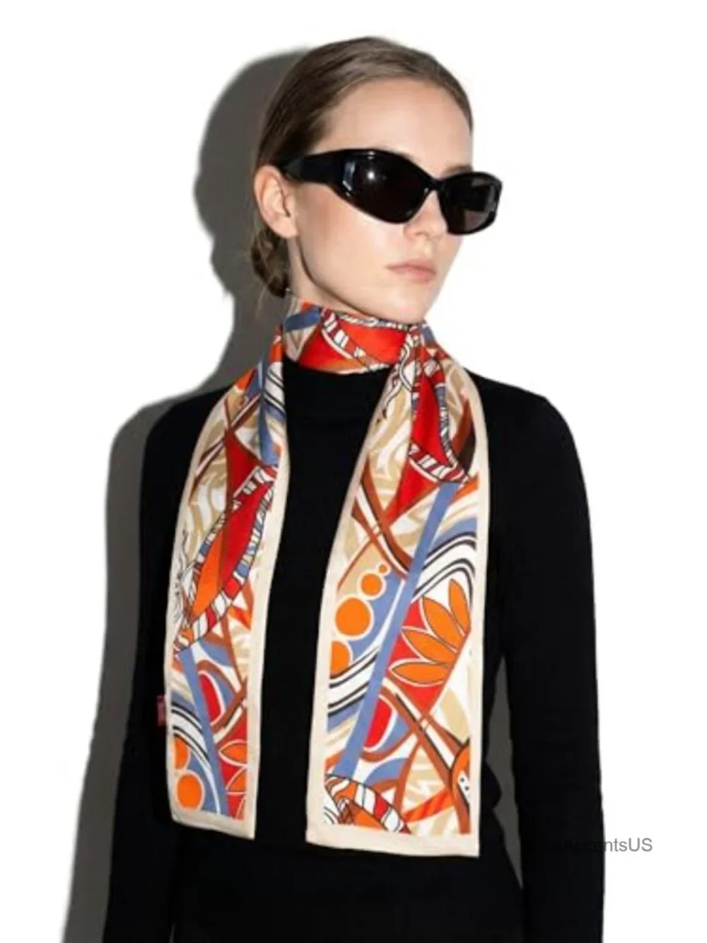 Long Silk Scarf for Women 15x150cm Handbag Purse Accessory Hair Styling